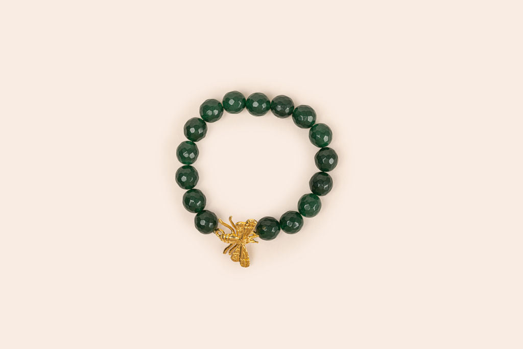 PULSERA DE PIEDRAS NATURALES CON ABEJA