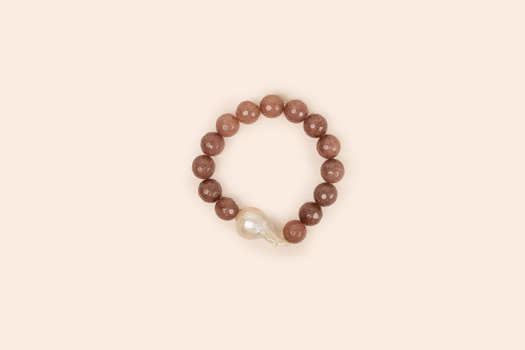 PULSERA DE PIEDRAS NATURALES CON PERLA BARROCA